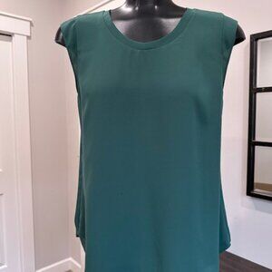 Cap-Sleeve Crew-Neck Chiffon Cami